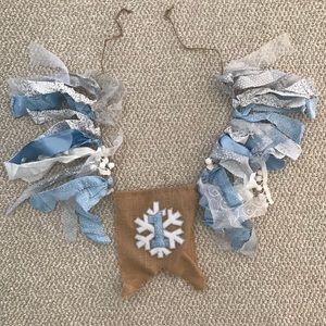 First birthday banner (winter wonderland)